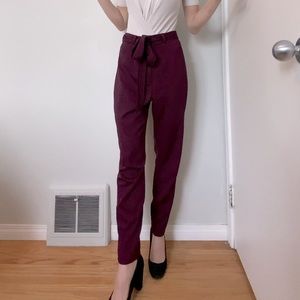 maroon tie waste pant